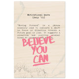 Believe You Can , Motivational Quote | Wall art print - 30x45 cm / 12x18″ - Wood Prints - 