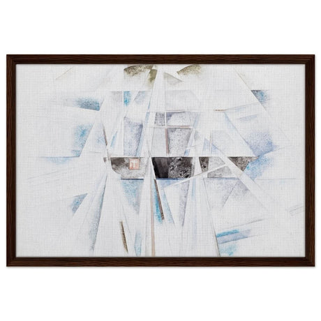 Bermuda No. 2, The Schooner (1917) by Charles Demuth | Vintage Cubism wall art print - Framed Canvas - 50x75 cm / 20x30″ - Dark wood frame