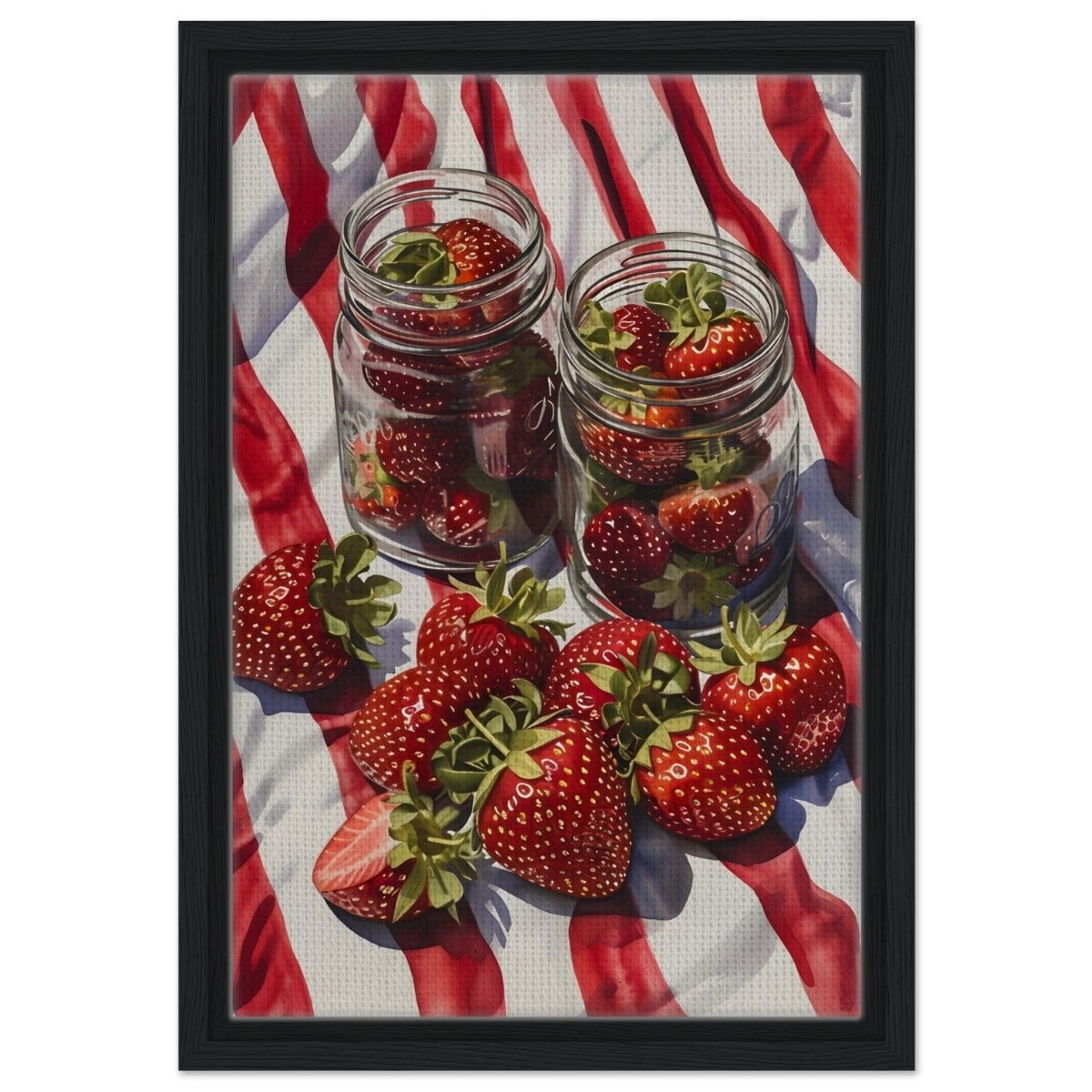 Berry Bliss | Contemporary Realism | wall art print - Framed Canvas - 30x45 cm / 12x18″ - Black frame