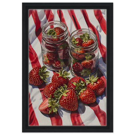 Berry Bliss | Contemporary Realism | wall art print - Framed Canvas - 30x45 cm / 12x18″ - Black frame