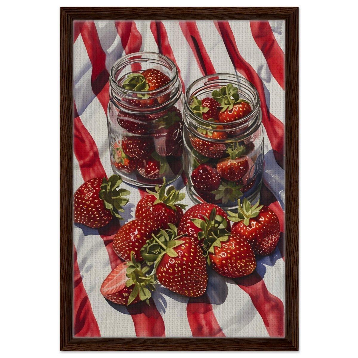 Berry Bliss | Contemporary Realism | wall art print - Framed Canvas - 40x60 cm / 16x24″ - Dark wood frame