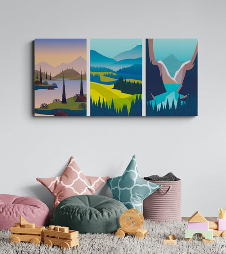 Beyond the Valley | Bedroom Trio Set | Wall Art Print - Canvas - 30X45 CM / 12X18″ - 
