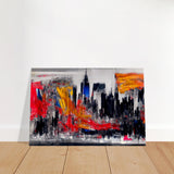 Urban Inferno â€“ Abstract Cityscape Wall Art PrintFramed Canvas20x30 cm / 8x12â€³