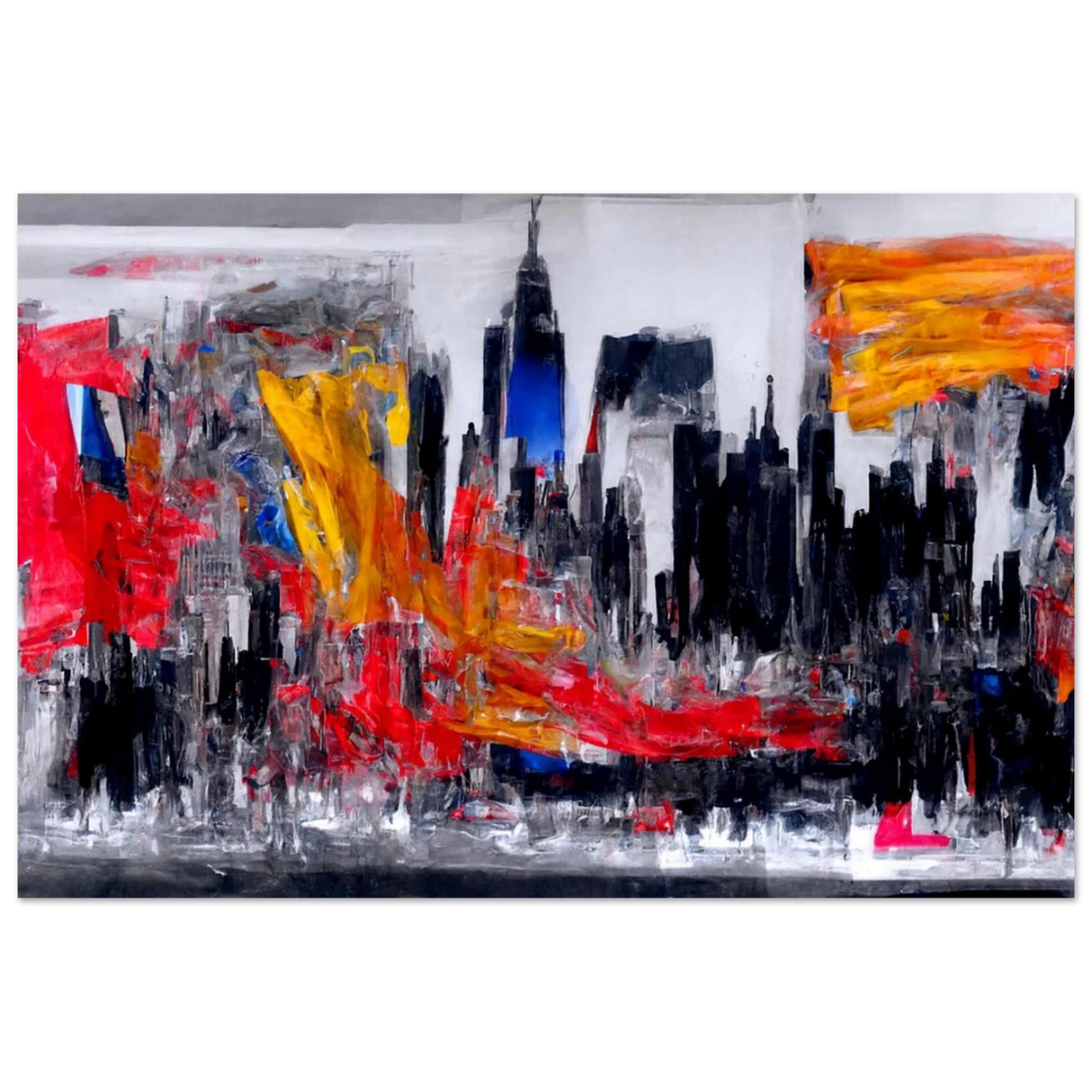Urban Inferno â€“ Abstract Cityscape Wall Art PrintWood Prints60x90 cm / 24x36â€³