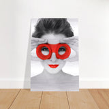 through crimson eyes monochrome glamour pop wall art print30x45 cm / 12x18″Aluminum Print