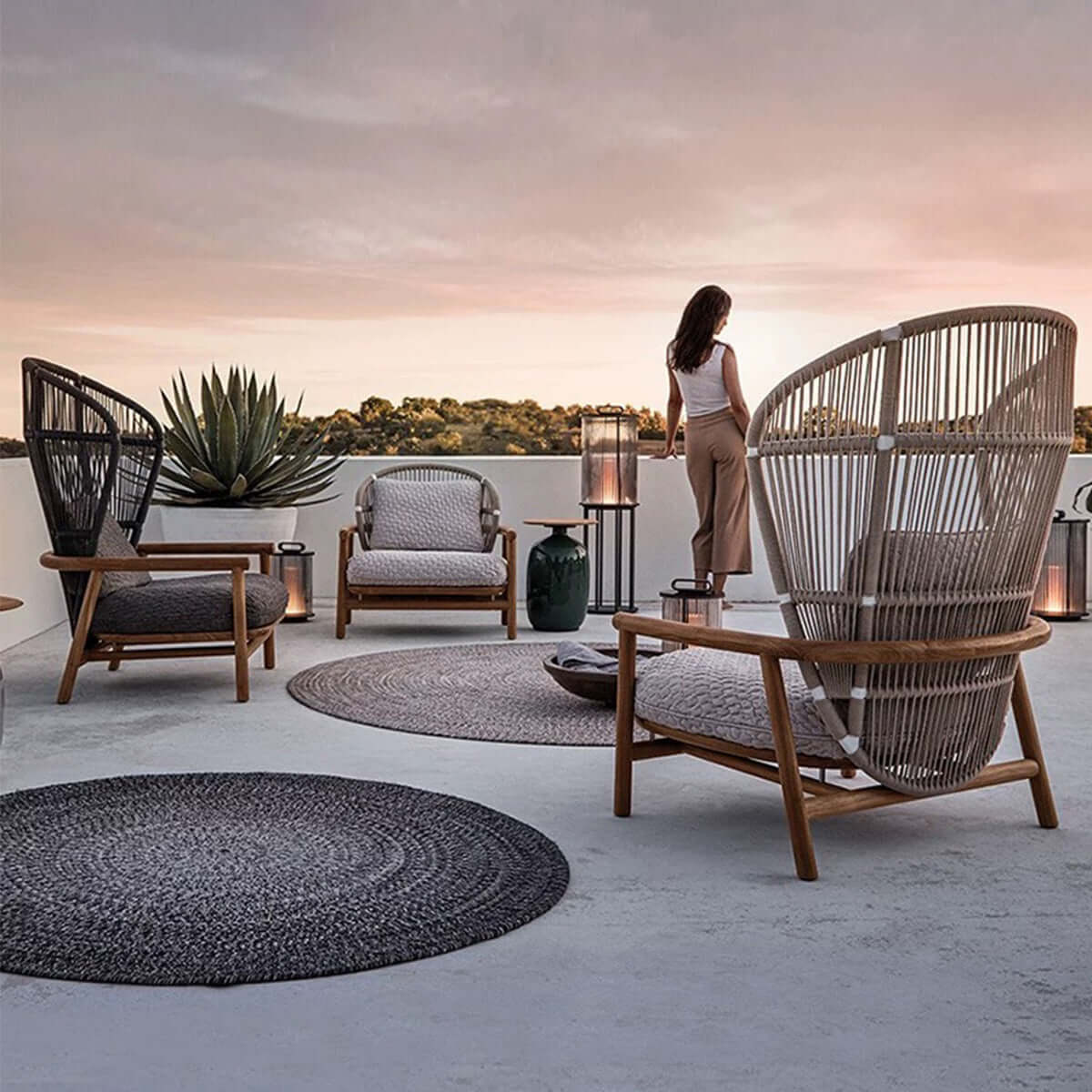 Billy Modern Peacock Chair - Grey - Single - 