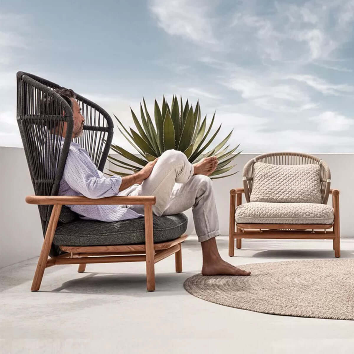 Billy Modern Peacock Chair - Charcoal - Single - 