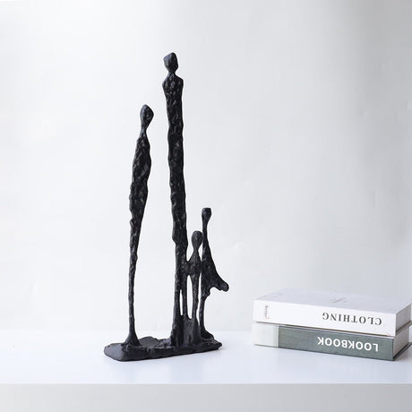 Black Bronze Cast Iron Metal Sculpture Soft Decoration Ornaments - 240x90x550mm - Black - 