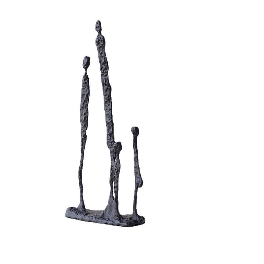 Black Bronze Cast Iron Metal Sculpture Soft Decoration Ornaments - 240x90x550mm - Black - 