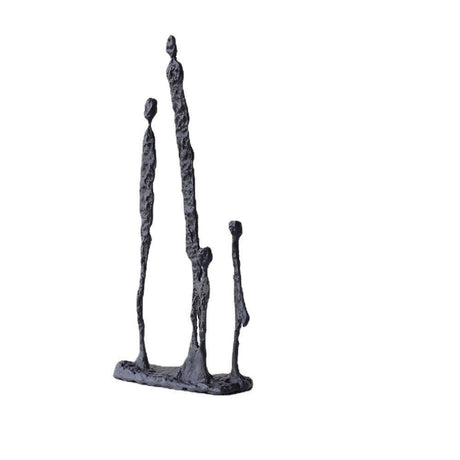 Black Bronze Cast Iron Metal Sculpture Soft Decoration Ornaments - 240x90x550mm - Black - 