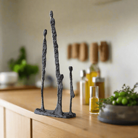 Black Bronze Cast Iron Metal Sculpture Soft Decoration Ornaments - 240x90x550mm - Black - 