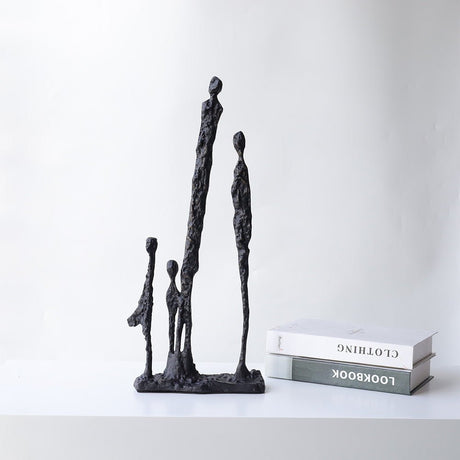 Black Bronze Cast Iron Metal Sculpture Soft Decoration Ornaments - 240x90x550mm - Black - 
