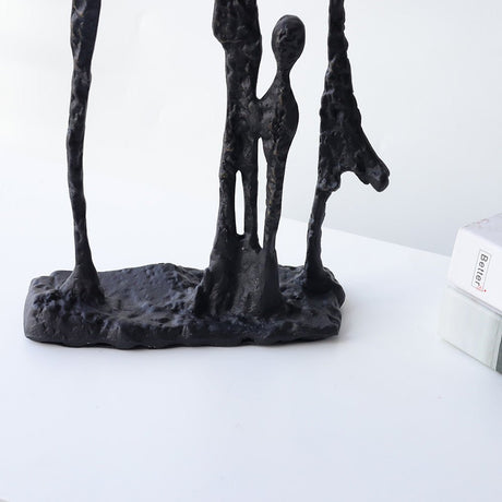 Black Bronze Cast Iron Metal Sculpture Soft Decoration Ornaments - 240x90x550mm - Black - 