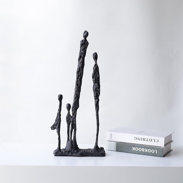 Black Bronze Cast Iron Metal Sculpture Soft Decoration Ornaments - 240x90x550mm - Black - 