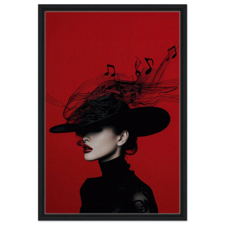 Black Melody | Da Vinci Modern Wall art Print | Eclectic Expressions - Framed Canvas - 50x75 cm / 20x30″ - Black frame