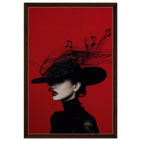 Black Melody | Da Vinci Modern Wall art Print | Eclectic Expressions - Framed Canvas - 50x75 cm / 20x30″ - Dark wood frame