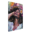 "Bloom in Serenity" – Floral Portrait Watercolor Art | Wall art Print - Canvas - 60x90 cm / 24x36″ - 