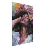 "Bloom in Serenity" – Floral Portrait Watercolor Art | Wall art Print - Canvas - 60x90 cm / 24x36″ - 