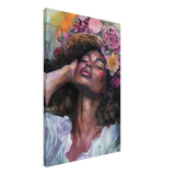 "Bloom in Serenity" – Floral Portrait Watercolor Art | Wall art Print - Canvas - 50x75 cm / 20x30″ - 