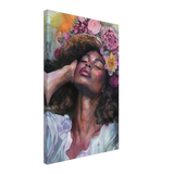 "Bloom in Serenity" – Floral Portrait Watercolor Art | Wall art Print - Canvas - 40x60 cm / 16x24″ - 