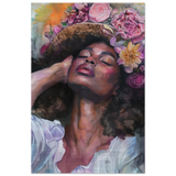 "Bloom in Serenity" – Floral Portrait Watercolor Art | Wall art Print - Brushed Aluminum Print - 30x45 cm / 12x18″ - 