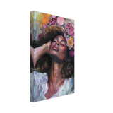"Bloom in Serenity" – Floral Portrait Watercolor Art | Wall art Print - Canvas - 20x30 cm / 8x12″ - 