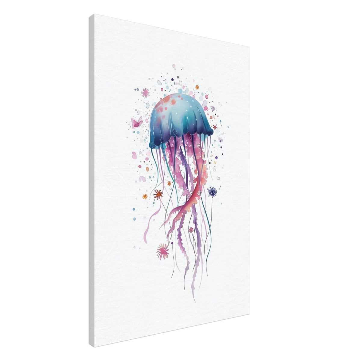 "Bloom in the Deep" – Abstract Jellyfish Wall Art Print - Canvas - 60x90 cm / 24x36″ - 