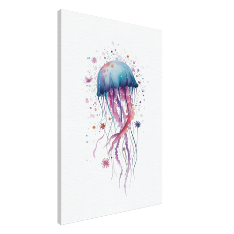 "Bloom in the Deep" – Abstract Jellyfish Wall Art Print - Canvas - 60x90 cm / 24x36″ - 