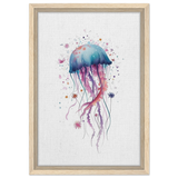 "Bloom in the Deep" – Abstract Jellyfish Wall Art Print - Framed Canvas - 30x45 cm / 12x18″ - Wood frame