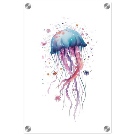 "Bloom in the Deep" – Abstract Jellyfish Wall Art Print - Acrylic Print - 30x45 cm / 12x18″ - 