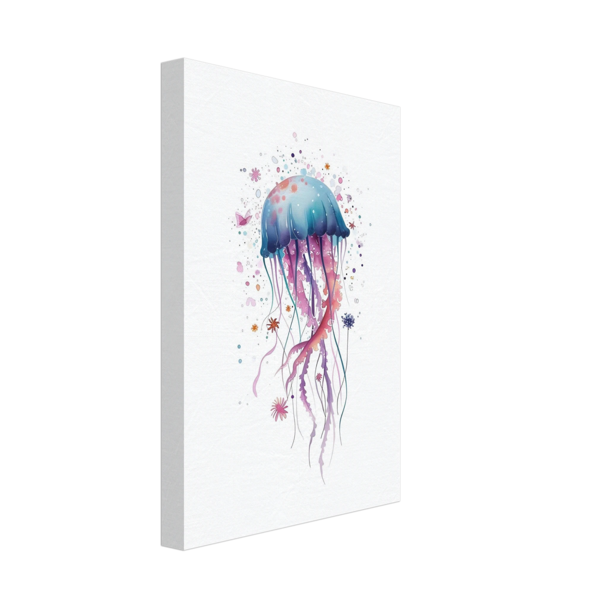 "Bloom in the Deep" – Abstract Jellyfish Wall Art Print - Canvas - 20x30 cm / 8x12″ - 