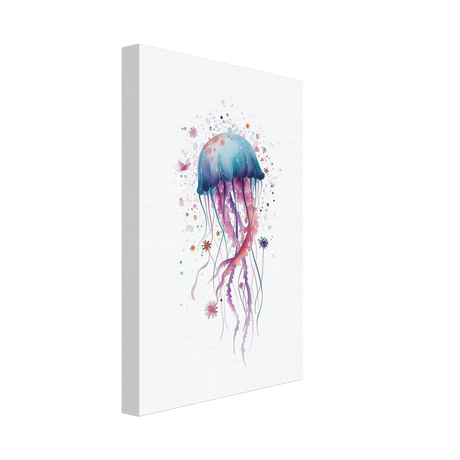 "Bloom in the Deep" – Abstract Jellyfish Wall Art Print - Canvas - 20x30 cm / 8x12″ - 