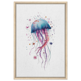 "Bloom in the Deep" – Abstract Jellyfish Wall Art Print - Framed Canvas - 50x75 cm / 20x30″ - Wood frame