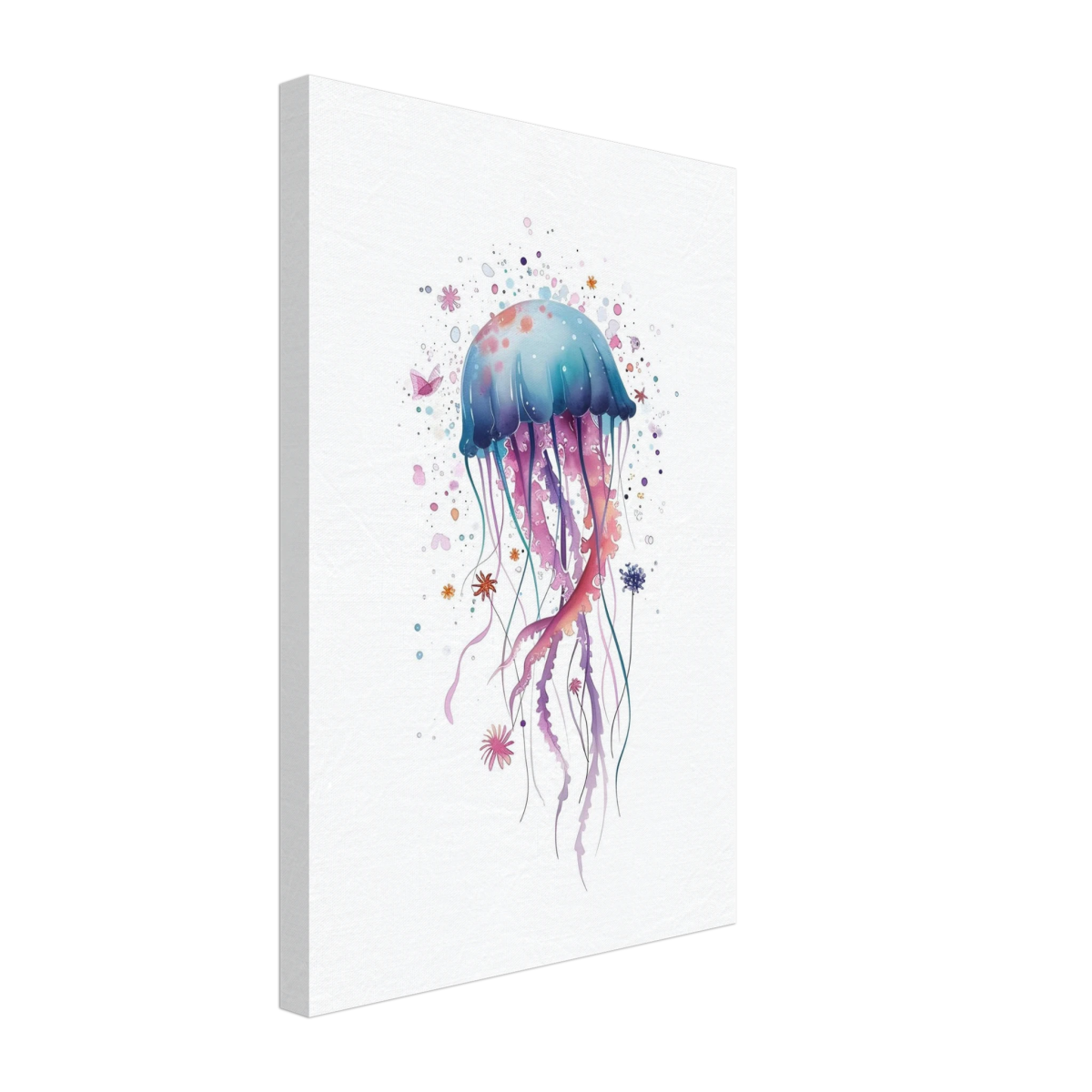 "Bloom in the Deep" – Abstract Jellyfish Wall Art Print - Canvas - 30x45 cm / 12x18″ - 