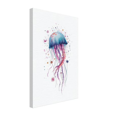 "Bloom in the Deep" – Abstract Jellyfish Wall Art Print - Canvas - 30x45 cm / 12x18″ - 