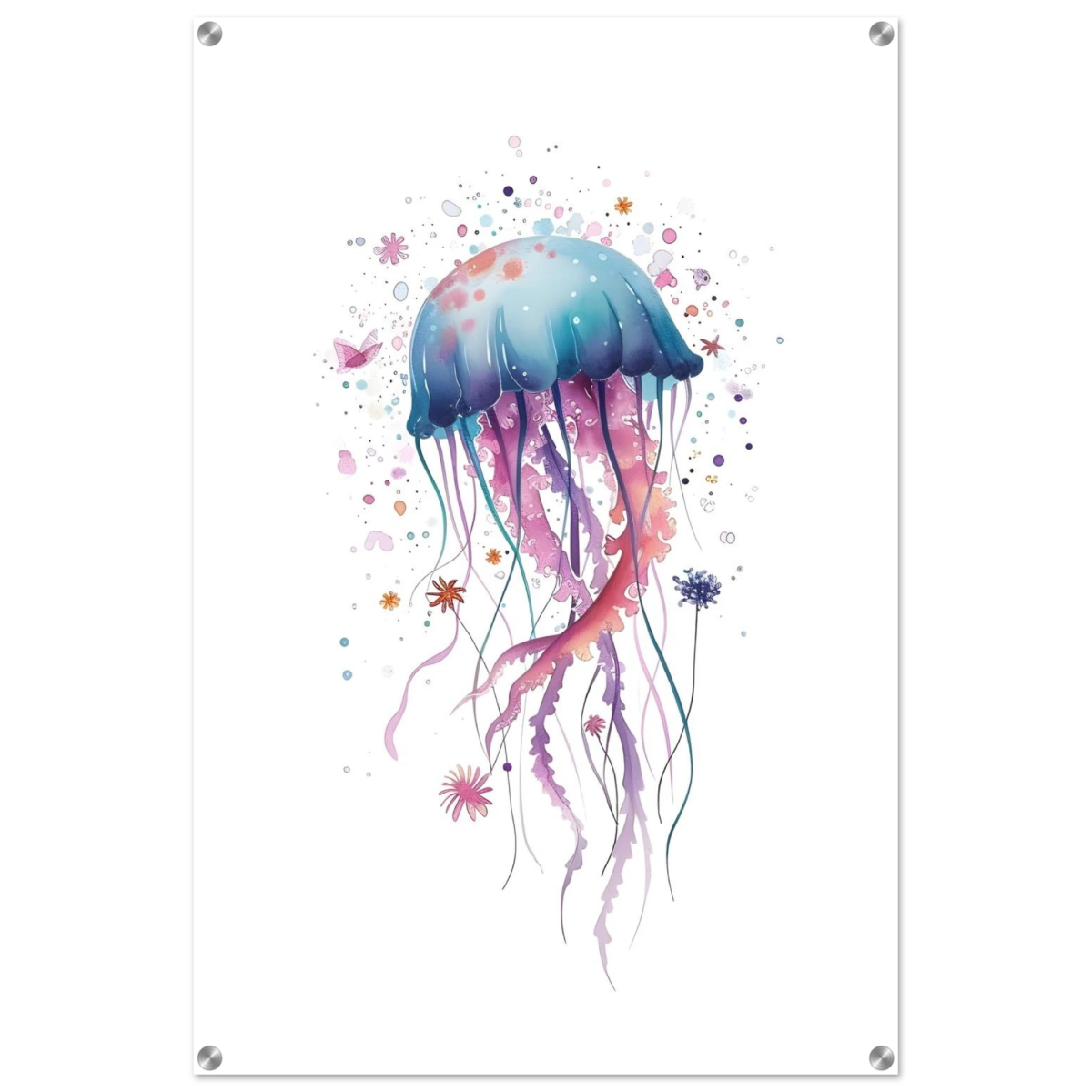 "Bloom in the Deep" – Abstract Jellyfish Wall Art Print - Acrylic Print - 60x90 cm / 24x36″ - 