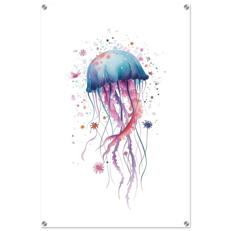 "Bloom in the Deep" – Abstract Jellyfish Wall Art Print - Acrylic Print - 60x90 cm / 24x36″ - 