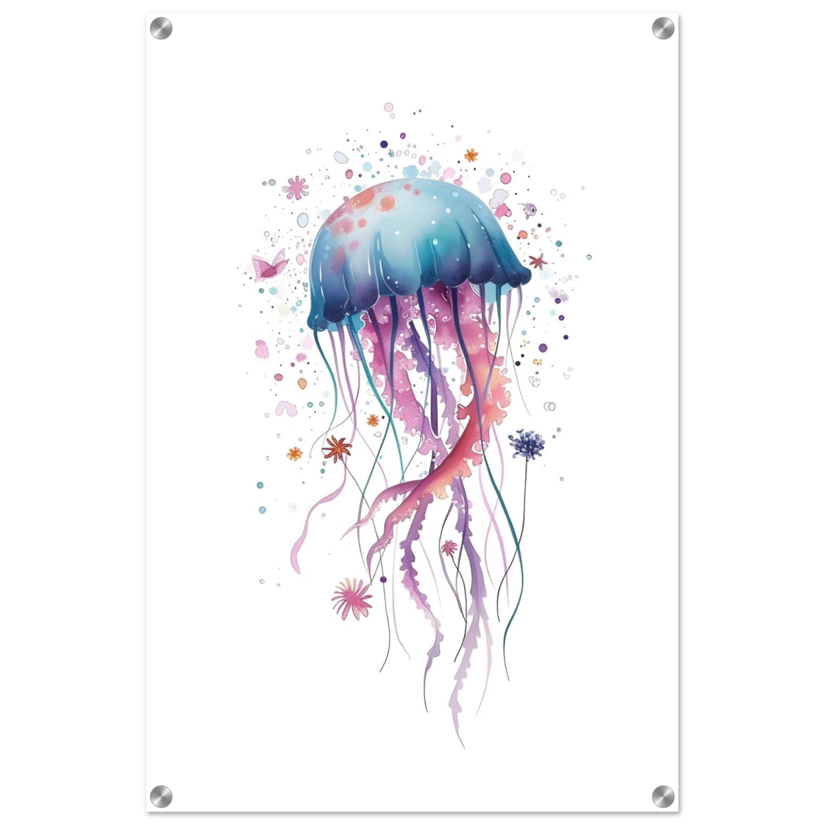 "Bloom in the Deep" – Abstract Jellyfish Wall Art Print - Acrylic Print - 50x75 cm / 20x30″ - 