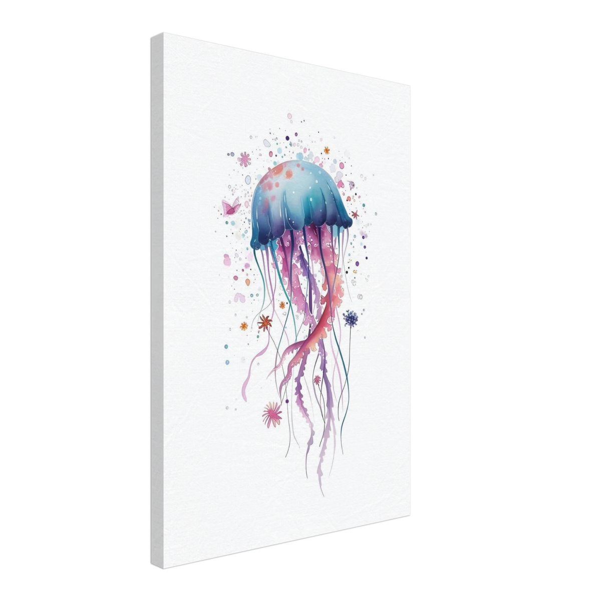 "Bloom in the Deep" – Abstract Jellyfish Wall Art Print - Canvas - 40x60 cm / 16x24″ - 