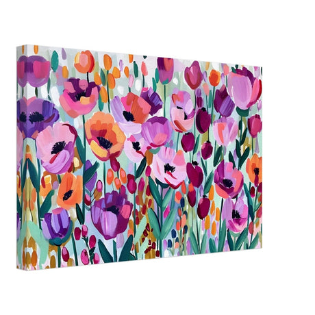 Bloom Symphony: Vibrant Floral Delight | Abstract wall art print - Canvas - 30x45 cm / 12x18″ - 