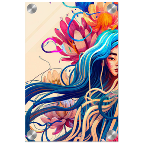 Blooming Whispers – Surreal Floral Femme Fantasy | Wall Art Print - Acrylic Print - 20x30 cm / 8x12″ - 