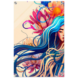 Blooming Whispers – Surreal Floral Femme Fantasy | Wall Art Print - Acrylic Print - 40x60 cm / 16x24″ - 