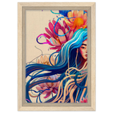 Blooming Whispers – Surreal Floral Femme Fantasy | Wall Art Print - Framed Canvas - 20x30 cm / 8x12″ - Wood frame