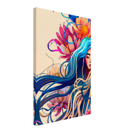Blooming Whispers – Surreal Floral Femme Fantasy | Wall Art Print - Canvas - 40x60 cm / 16x24″ - 