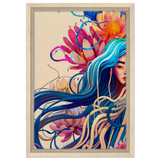 Blooming Whispers – Surreal Floral Femme Fantasy | Wall Art Print - Framed Canvas - 30x45 cm / 12x18″ - Wood frame