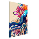 Blooming Whispers – Surreal Floral Femme Fantasy | Wall Art Print - Canvas - 70x100 cm / 28x40″ - 
