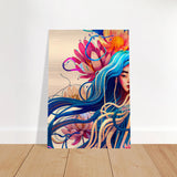 Blooming Whispers – Surreal Floral Femme Fantasy | Wall Art Print - Brushed Aluminum Print - 70x100 cm / 28x40″ - 