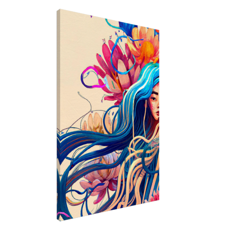 Blooming Whispers – Surreal Floral Femme Fantasy | Wall Art Print - Canvas - 60x90 cm / 24x36″ - 