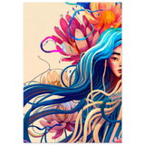 Blooming Whispers – Surreal Floral Femme Fantasy | Wall Art Print - Fine Art Poster - 70x100 cm / 28x40″ - 