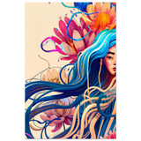 Blooming Whispers – Surreal Floral Femme Fantasy | Wall Art Print - Fine Art Poster - 40x60 cm / 16x24″ - 